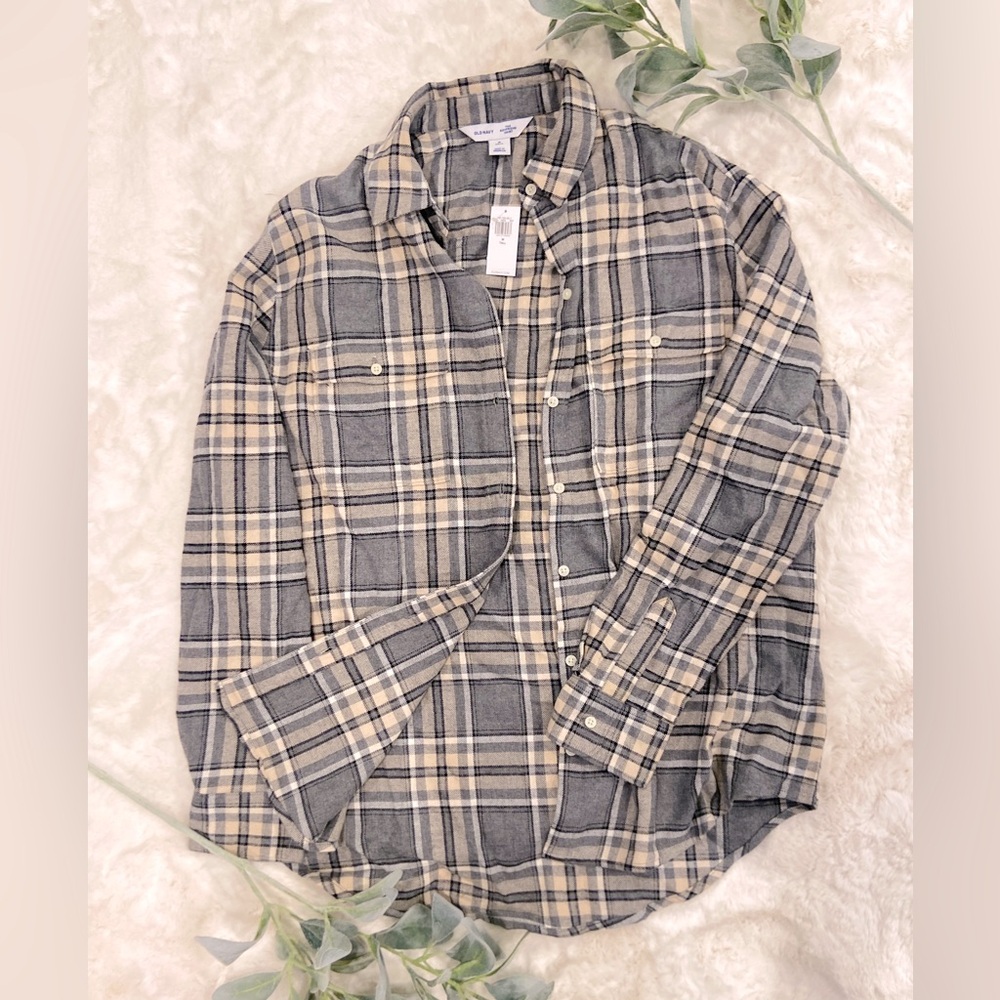 *NWT* Old Navy Loose Flannel Boyfriend Shirt- Sz M Tall